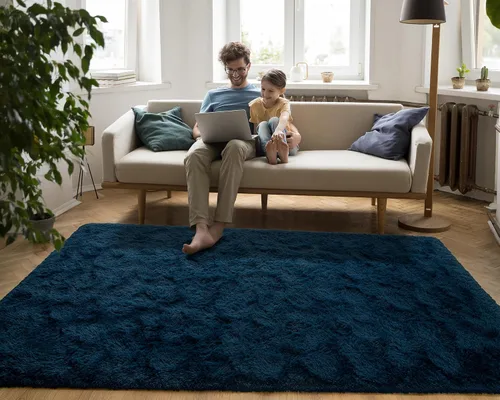 Vista 215 de Softlife Alfombra naranja para dormitorio, alfombra de felpa esponjosa para sala de estar para niñas, alfombra lanuda para niños, alfombra suave