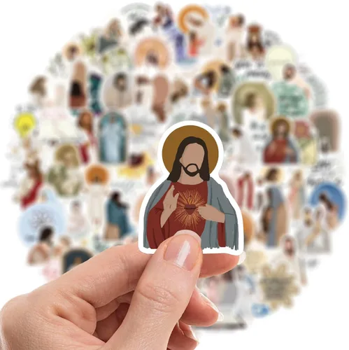 Vista 5 de 100 calcomanías cristianas para botellas de agua, calcomanías de versículo bíblico de Jesús, calcomanías motivacionales de fe religiosa