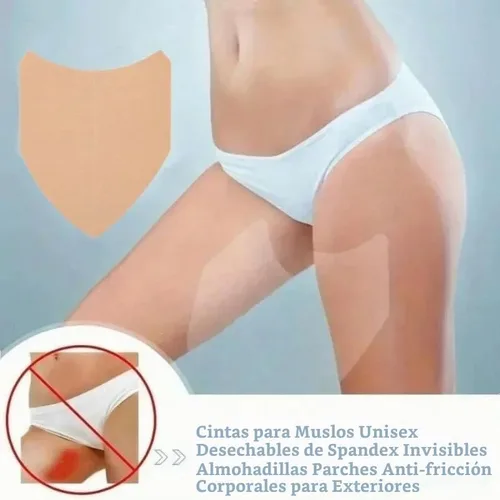 Vista 5 de 20 calcomanías antirozaduras en el interior del muslo, almohadillas ultrafinas antifricción para muslos, desechables, autoadhesivas, parches