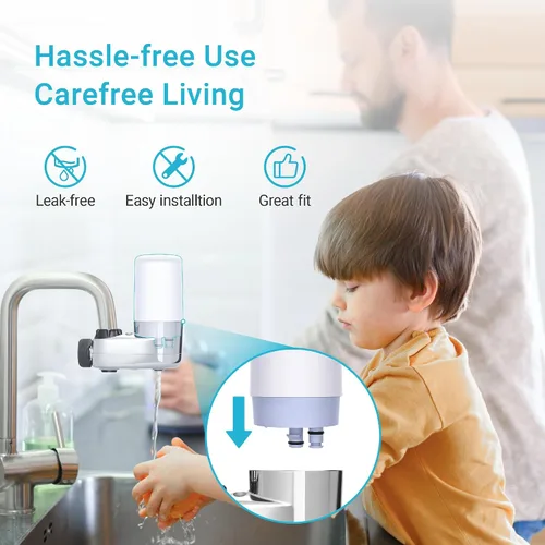 Vista 8 de AQUA CREST Filtro de Agua Alcalino para Grifo, Repuesto para Filtro Brita®, Aumenta el PH, Reemplazo de Filtro Brita®, Sistema de Filtración de Agua