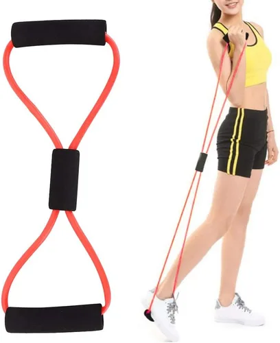 Vista 6 de Bandas, expansor de pecho, ejercitador muscular para hombres y mujeres, tensor de 8 formas, banda elástica, hombro brazo, cuerda elástica