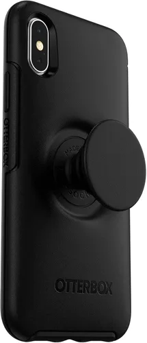 Vista 4 de Otter + Pop Symmetry Series - Carcasa híbrida para Apple iPhone Xs y X, color negro