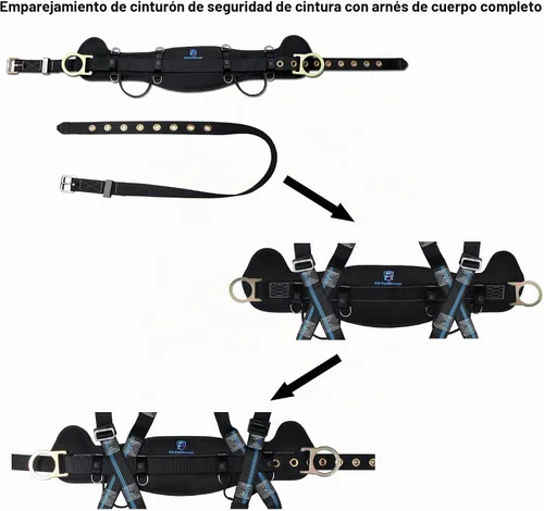 Vista 3 de Arnés de Seguridad Cinturón de Escalada - Cinturón de Seguridad con Hebilla de Lengüeta con Almohadilla de Cintura Ventilable y que Absorbe