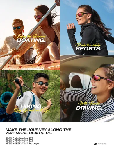 Vista 6 de RIVBOS Womens Polarized Sports Sunglasses UV400 for Driving Cycling RB833