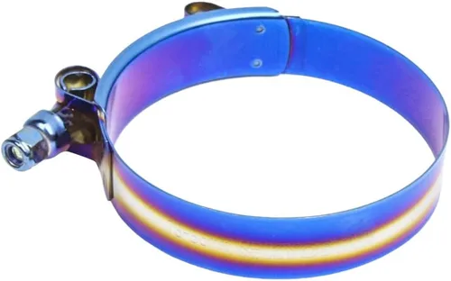 Vista 4 de Kyostar Abrazadera de manguera con perno en T ajustable de acero inoxidable titanio azul abrazadera diámetro guardabosques para 3 pulgadas