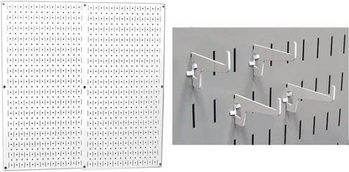 Vista 12 de Wall Control 30-P-3232B - Paquete con panel perforado de metal negro, 2 paneles anchos de 32 pulgadas de alto x 16 pulgadas de ancho, ASM-SH-1606 B