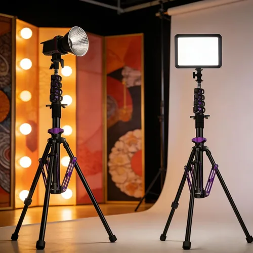 Vista 2 de FreeSea Soporte de luz de aluminio de 6.9 pies/2.1m, carga de 4.4 libras, trípode de viaje con tamaño plegado de 20", soporte de luz de estudio