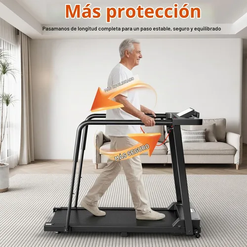 Vista 4 de KEY2FUN Caminadora para caminar con pasamanos largos para equilibrio, máquina de ejercicios de recuperación de fitness, cintas de correr