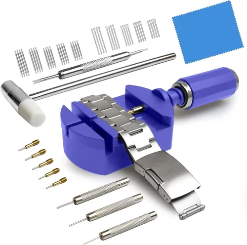 Vista 8 de GLDCAPA Kit de extracción de eslabones de reloj, herramienta de tamaño de correa de reloj para ajuste de correa de reloj, reemplazo de pasadores