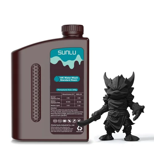 Vista 20 de SUNLU - Resina lavable al agua de 1000 g, resina de impresora 3D de curado rápido para impresoras 3D de resina LCD DLP SLA, resina de fotopolímero