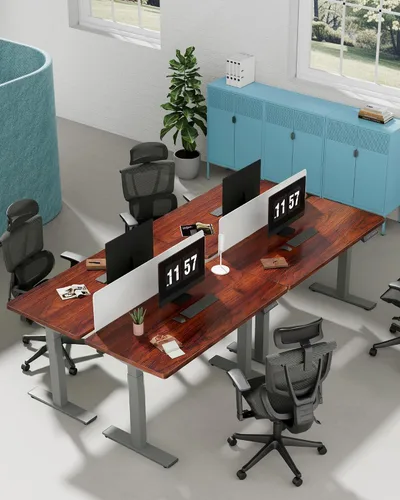 Vista 8 de FLEXISPOT EN1 Escritorio eléctrico de pie de una sola pieza de 48 x 30 Mahogany