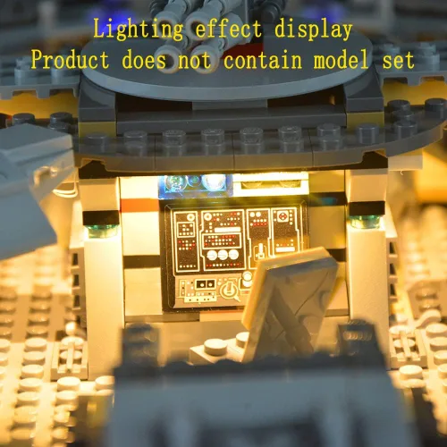 Vista 7 de GEAMENT Versión 2015 Kit de luz LED compatible con Lego 75105 Millennium Falcon modelo de construcción (juego de modelos no incluidos)