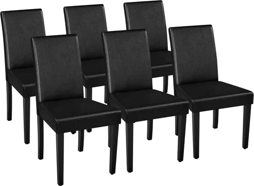 Vista 11 de Yaheetech Juego de 4 sillas de comedor tapizadas para cocina, color marrón Marrón oscuro