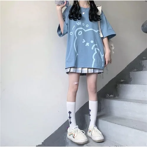Vista 5 de Fairycore - Camisetas gráficas para adolescentes y mujeres, sudaderas preppy grunge, camisetas de gran tamaño, camisetas Kawaii holgadas, tops
