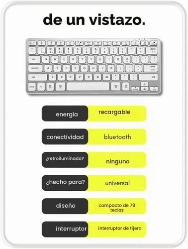 Vista 8 de Teclado Inalámbrico Bluetooth Macally para Mac - Conectividad Premium para Múltiples Dispositivos - Teclado Apple Compatible para MacBook Pro/Air