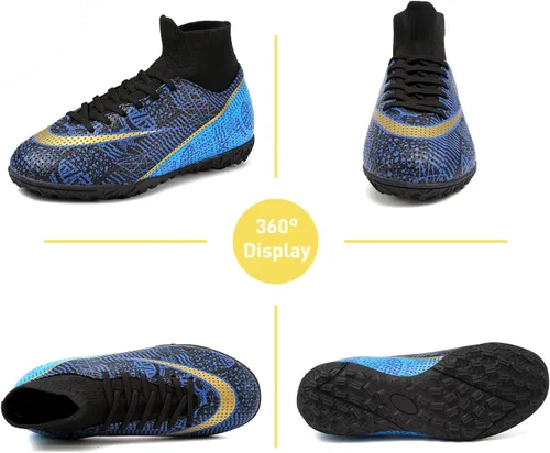 Vista 2 de RDGO Tacos de fútbol con cordones para niños y niñas (niños pequeñosniños grandes)