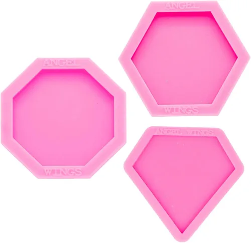 Vista 2 de 3 moldes hexagonales de resina de silicona de 1.5 pulgadas, octágono, molde de diamante para manualidades en el agarre superior del teléfono, molde