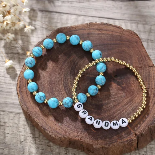 Vista 3 de Juego de pulseras con cuentas para mujeres, adolescentes, niñas, regalos únicos para su madre, hija, hermana, amiga, esposa, abuela, en Navidad