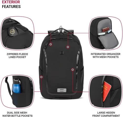 Vista 3 de SwissGear Shield Mochila para portátil, Negro