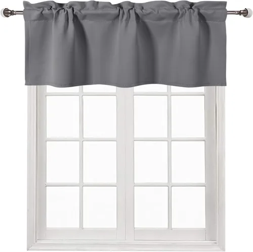 Vista 44 de DWCN Cenefa para ventana de cocina, con bolsillo para barra, para ventana, sala de estar/sótano, 36 x 16 pulgadas de largo, 1 panel, beige