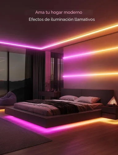 Vista 7 de Govee RGBIC - Tira de luces LED de 9.8 pies con cubiertas, luces LED inteligentes que funcionan con Alexa y Google Assistant, canal difusor