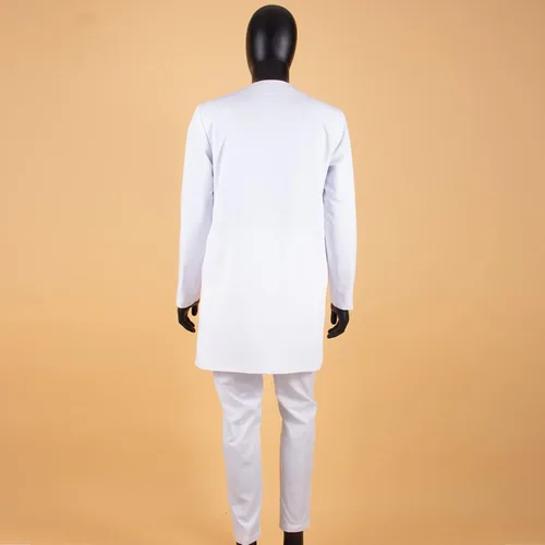 Vista 5 de Trajes africanos para hombre, chaqueta y pantalones bordados de un solo botonadura para hombre, conjunto formal de 2 piezas