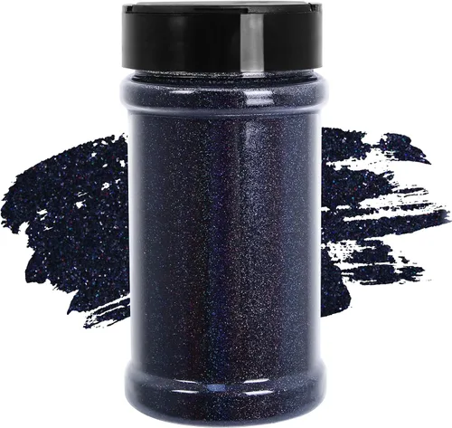 Vista 47 de Purpurina negra ultrafina, 16 onzas (1 libra), purpurina fina para manualidades de resina, uñas, vasos, slime, cosméticos y decoración de festivales