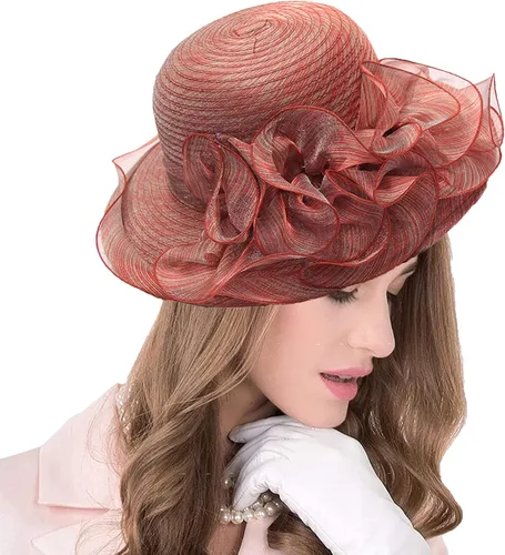 Vista 25 de seven wolves Sombrero de sombrero de iglesia Derby para mujer, sombrero de ala ancha para el sol beige B