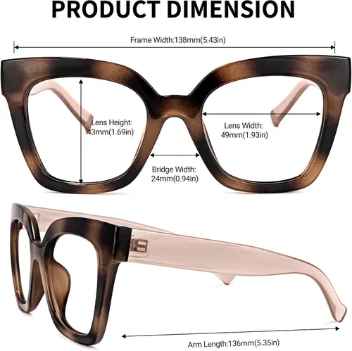 Vista 23 de Zeelool Gafas de luz azul para mujer de moda de tira cuadrada de moda gafas de computadora gafas antifatiga ocular Malcolm JGA000269-22B