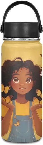 Vista 25 de ZOUTAIRONG Botellas de agua aisladas con asa para niños del 4 de julio, botella de agua metálica de acero inoxidable para niños, botella de agua