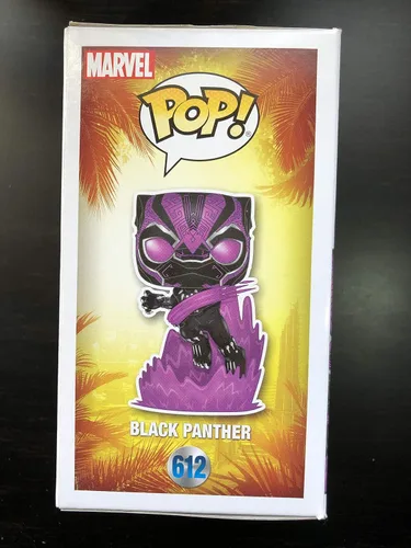 Vista 5 de Funko POP Marvel Collector Corps Exclusive Black Panther 612 Purple Glow