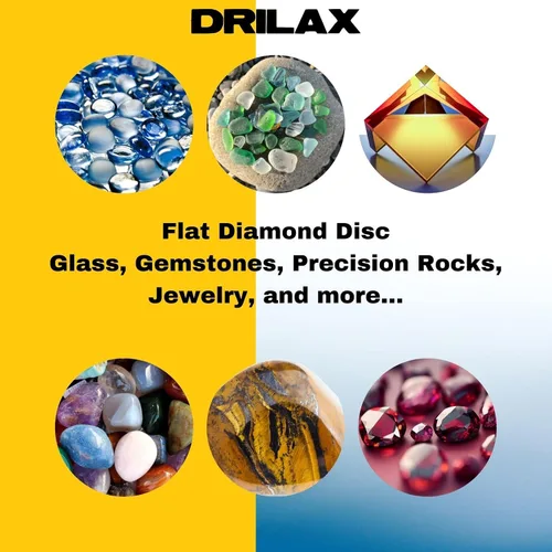 Vista 6 de Drilax Disco de regazo plano de diamante de 8" grano 80 para molienda gruesa Cenador de 1/2" • Piedra preciosa • Vidrio • Moldeo de piedra •