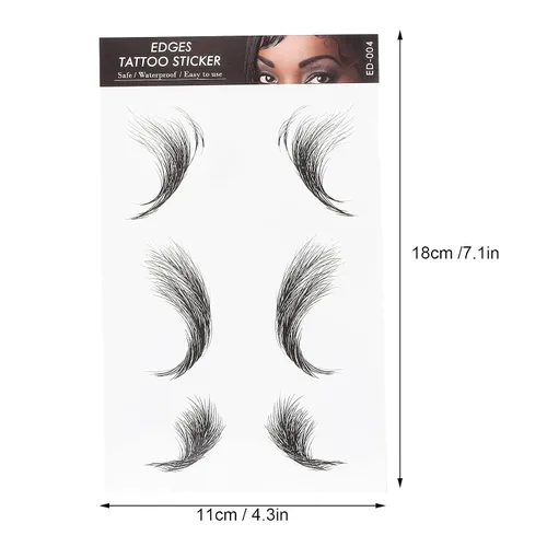 Vista 3 de FILFEEL Pegatinas para bordes de cabello, tatuajes temporales de moda, bordes para cabello, bricolaje de larga duración, calcomanía de línea capilar
