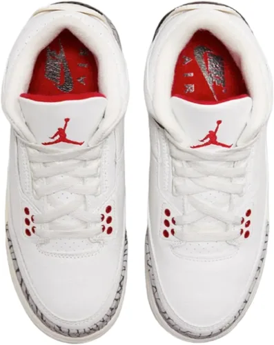 Vista 4 de Nike Air Jordan 3 Retro Blanco Cemento Reimaged Grade School