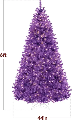 Vista 46 de Best Choice Products Árbol de Navidad azul bebé preiluminado de 6 pies, decoración navideña artificial completa con 947 puntas de rama, 250 luces