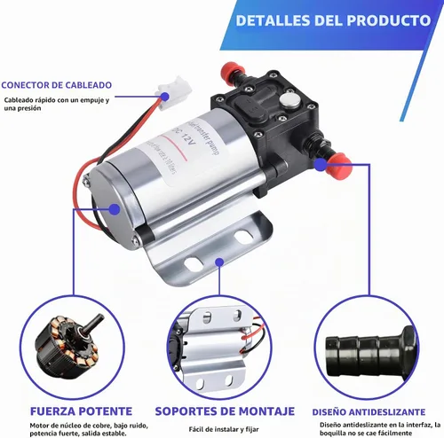 Vista 5 de Kit de bomba de transferencia de combustible con estuche de transporte, bomba de transferencia de combustible eléctrica de 12 voltios, bomba