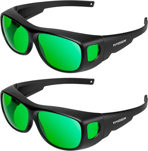 Vista 10 de VIVOSUN Gafas Protectoras de Hidropónicos Interior Anti UVA y UVB para Sala de Cultivo con Estuche para Gafas, Azul