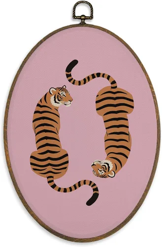 Vista 15 de XBBMGG Decoración artística de pared de leopardo retro verde esmeralda, decoración moderna estética de guepardo, decoración redonda para colgar