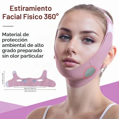 Vista 5 de ROWMATE Máscara de grafeno en V con forma de V, correa para la barbilla para dormir, moldeador de mandíbula, lila, mediana