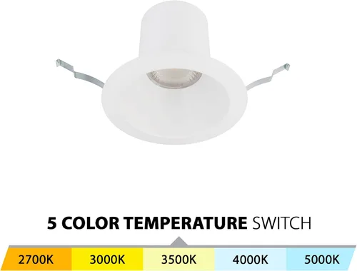 Vista 3 de WAC Lighting Blaze - Luz LED empotrable redonda de 6 pulgadas con kit de marco de nueva construcción, 5-CCT seleccionable 25 W, 2500 lúmenes