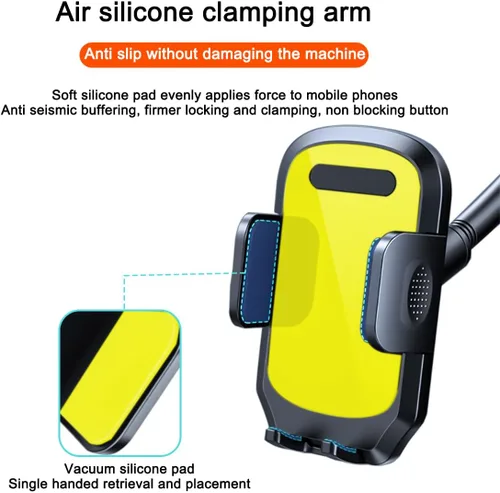 Vista 4 de Osilly Soporte para teléfono celular de automóvil, salpicadero de vehículo, ventilación de aire, manos largas, soporte de teléfono, accesorios