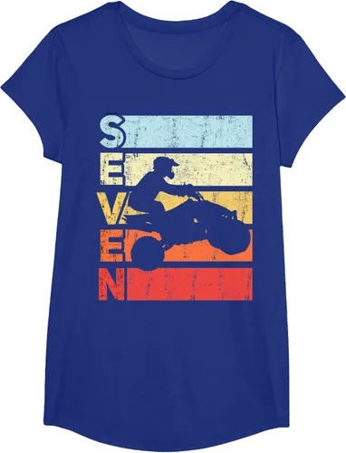 Vista 30 de ATV 7th Birthday Party ATV 4 Wheeler - Camiseta de cumpleaños temática cuádruple Negro