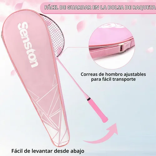 Vista 5 de Senston N90 Badminton Racket, 6U Single High-Grade Badminton Racquet, Professional 100% Full-Carbon Badminton Racket