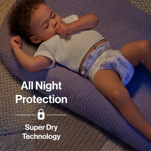 Vista 2 de The Honest Company Pañales Comfort Dry para la noche, protección de hasta 12 horas, hipoalergénicos, acogedores carteles de nube + estrellas