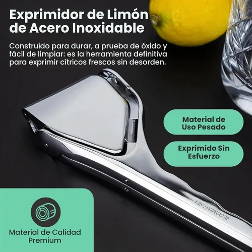 Vista 2 de Exprimidor de limón: exprimidor de cítricos compacto y resistente con mango ergonómico y filtro integrado, exprimidor manual de calidad premium