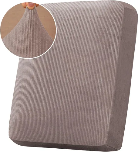 Vista 196 de H.VERSAILTEX Funda de cojín elástica de terciopelo para sofá, funda de cojín de felpa para cojines de silla, protector de muebles, cojín de asiento