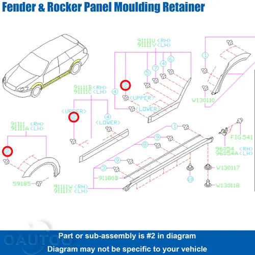 Vista 3 de 30 piezas de clip de retención para puerta delantera y trasera, guardabarros, panel de cuarto y panel basculante 909130109, 909130088 para Subaru