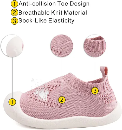 Vista 2 de Zapatos para bebés de 1 a 4 años, zapatos para niños pequeños, zapatos para niños y niñas, suela suave, tela de algodón antideslizante, malla