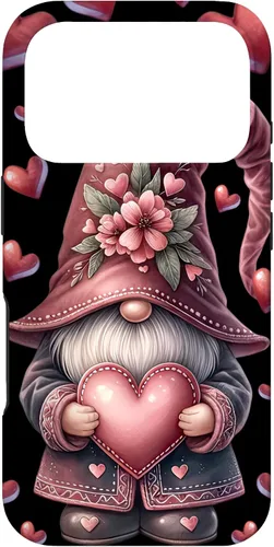 Vista 29 de iPhone 11 Pro Max - Funda con diseño de corazón para mujer, diseño retro de gnomo de amor para el día de San Valentín