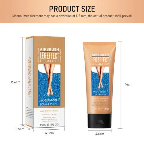 Vista 7 de Maquillaje impermeable con efecto de piernas, de larga duración, cobertura natural de piernas, base corporal para cubrir venas, tatuajes y defectos